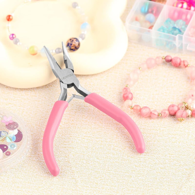 LEONTOOL كماشة ذات أنف طويل بطول 5 بوصات مع قاطع سلك، مثالية لصنع المجوهرات، والأعمال الكهربائية، وأكثر. مصنوعة من الفولاذ الكربوني المتين، مقبض من PVC. 4.6 × 3.1 × 0.4" (116 × 78 × 9 مم). - Image 3